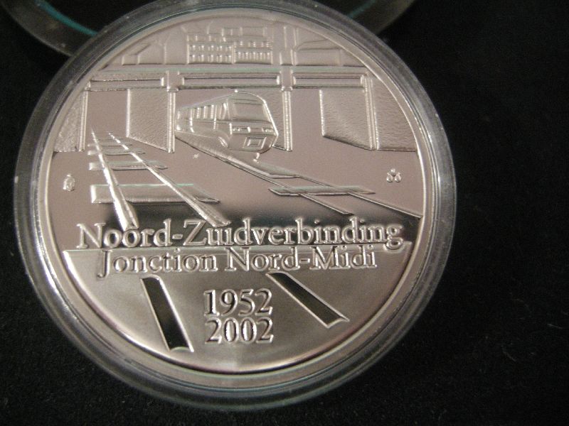 (afbeelding voor) 10 Euromunt België 2002 Nrd-Zuid verbinding Brussel Proof